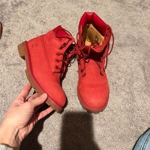 Timberland Women's Bold Red Combat Boots